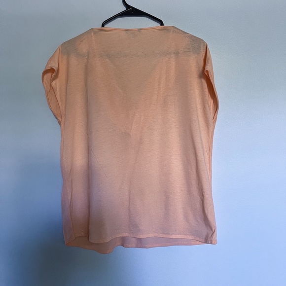 Massimo Dutti Combined T-Shirt with Pleat Detail - Picture 2 of 2